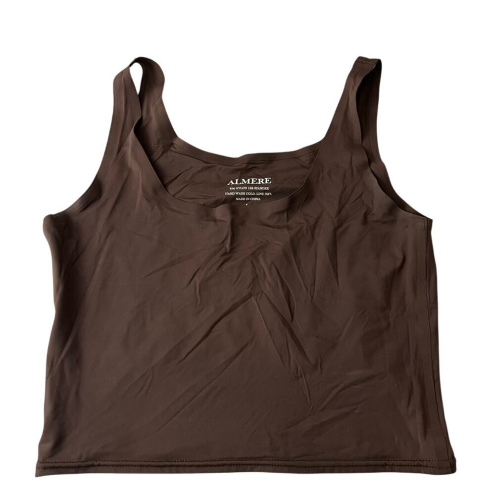 ALMERE Crop Tank Top Cami  Brown Women Size Large